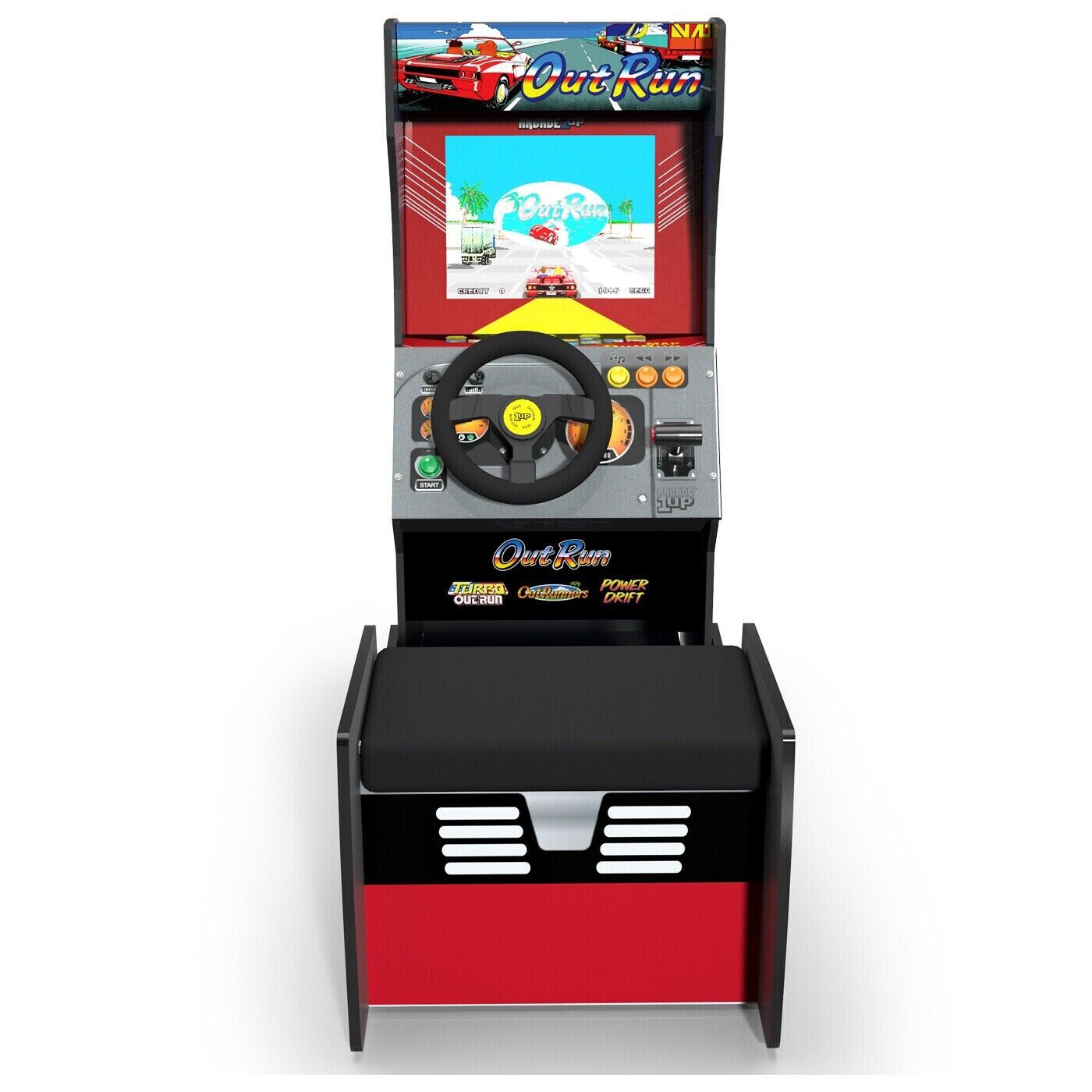 Arcade1Up Outrun ™ Seated Arcade Machine Racing Game Steering Wheels Brand New