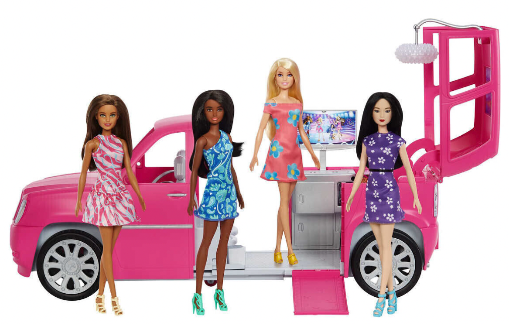 Barbie Doll Set Pink Transforming Limo Party 4 Barbies Birthday Christmas party