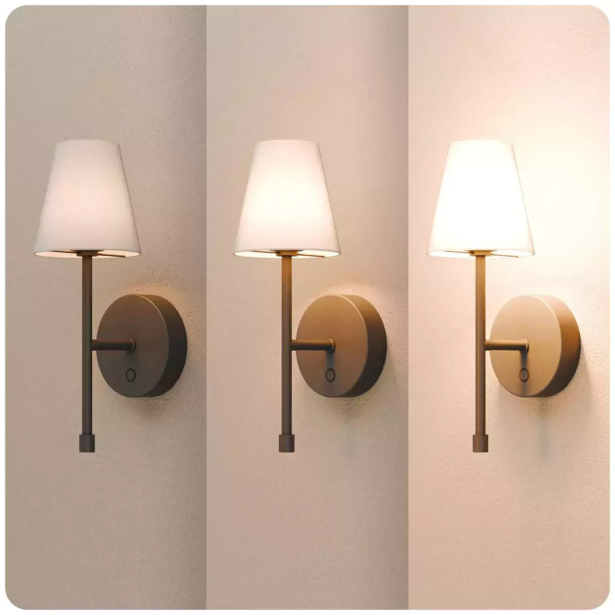 Globe LED Wall Sconce Wireless Light 2 Pack 2700K Colour Temperature