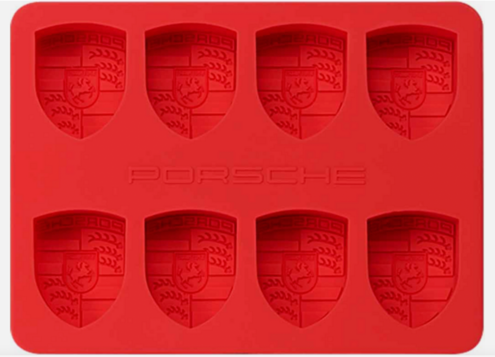 Genuine Porsche Eiswurfelform Crest Ice Cube Mould Tray Red