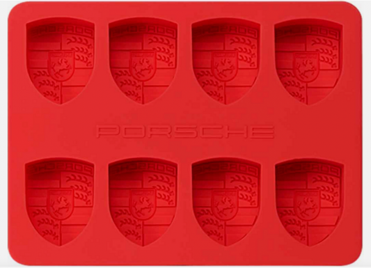 Genuine Porsche Eiswurfelform Crest Ice Cube Mould Tray Red