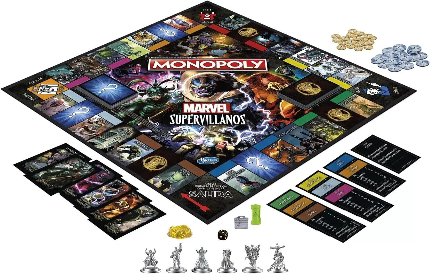 Monopoly Marvel Super Villains Edition Board Game for Families and Kids Ages 8+