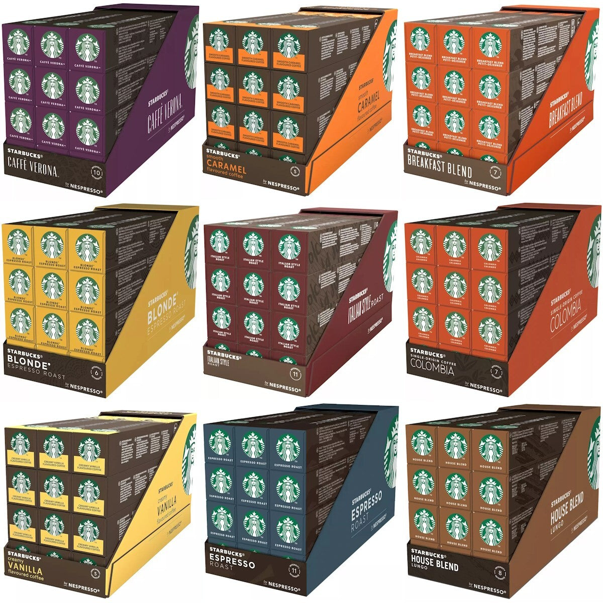 120x Starbucks Multipack Medium Roast Dark Expresso Coffee Pods Capsules