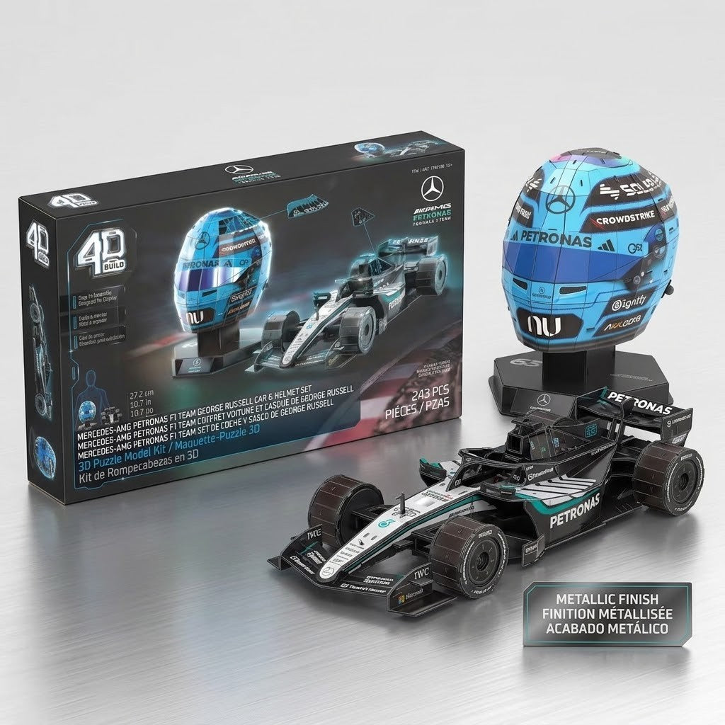 4D Build F1 Mercedes Petronas 3D Puzzle Model Kit Car Helmet 243 Pieces 6076624