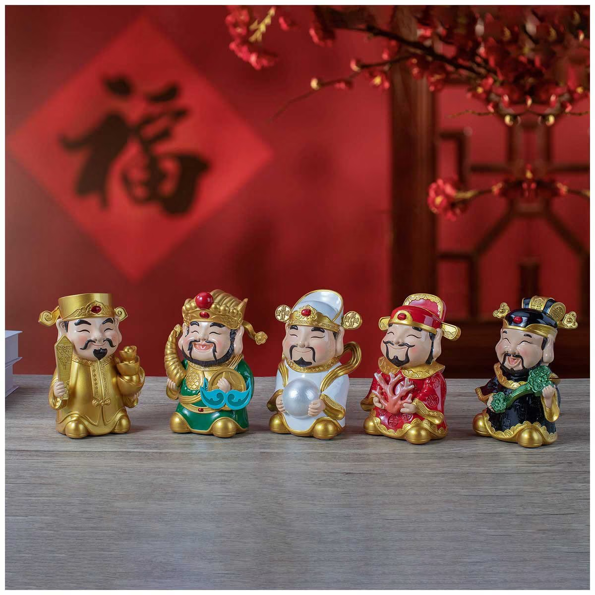 Five Gods of Wealth Decoration Set 16.99 cm (6.69 in.)