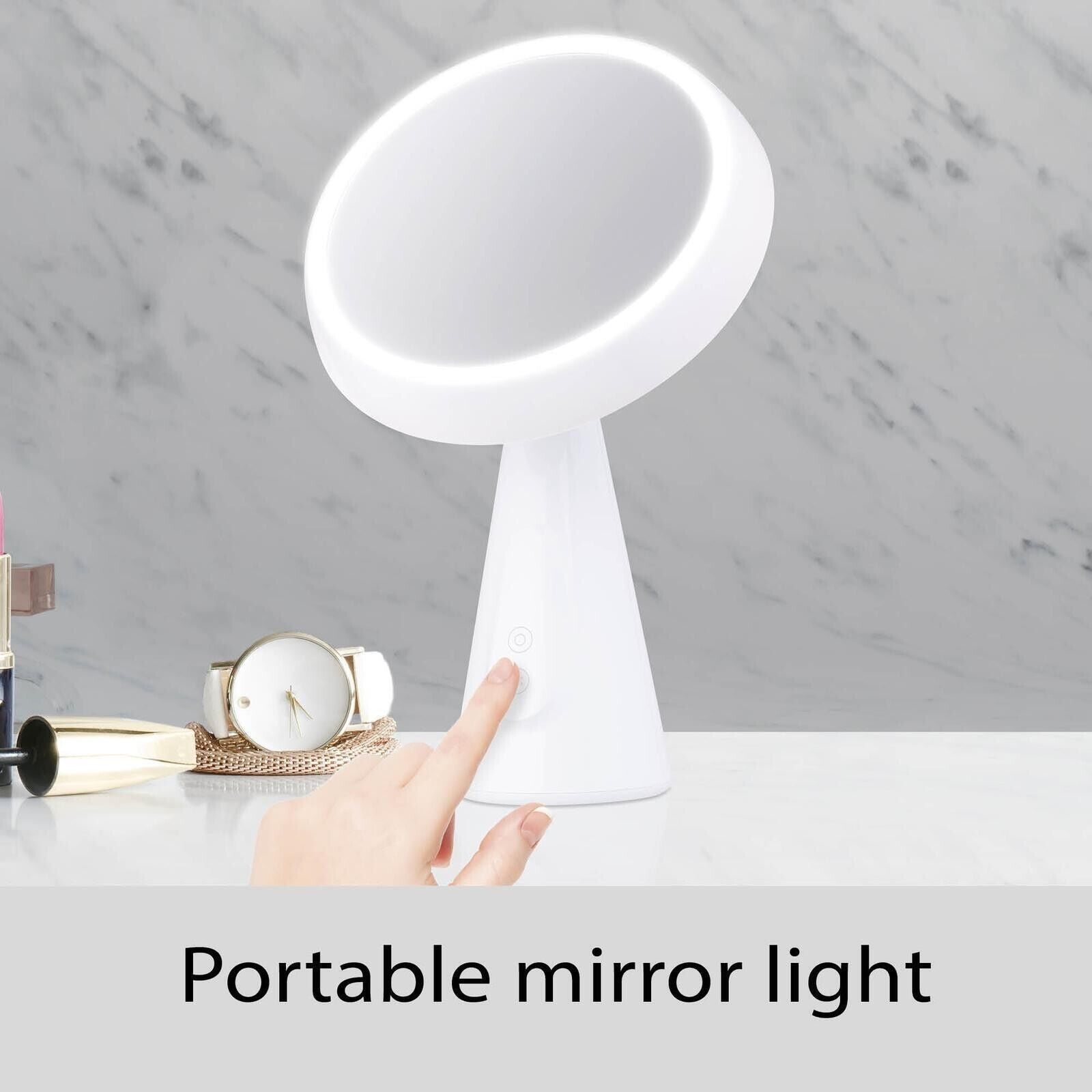 Verve Design Bella Rechargeable Mirror Light Table Lamp Light 3000K Warm White