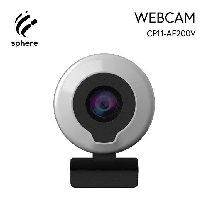 Sphere 1080P HD 2MP Shutter Webcam with Microphone Light Mounting Clip PC Mac
