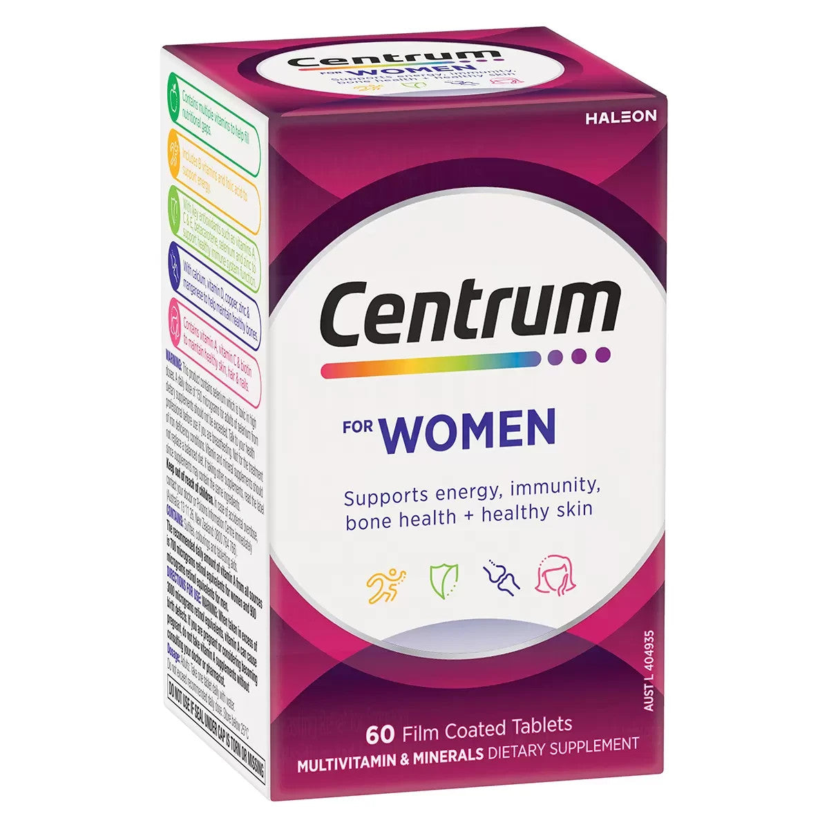 120 Tablets (2x 60) Centrum for Women Multivitamin Dietary Supplement A to Zinc