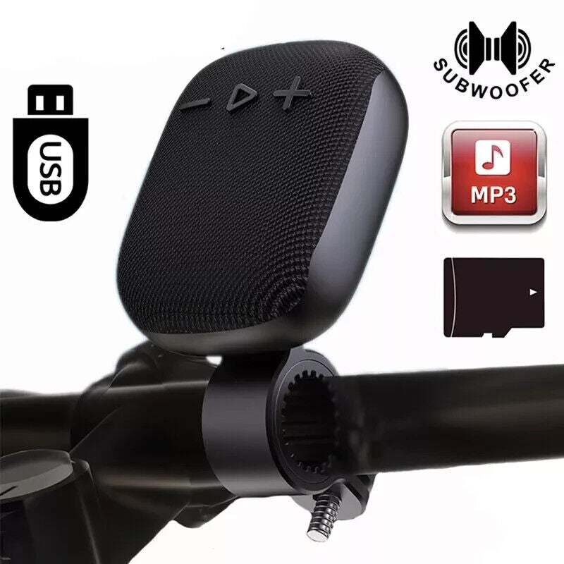Portable Wireless Bluetooth Speaker w/ Bike Mount Bicycle Hand-free Call FM USB