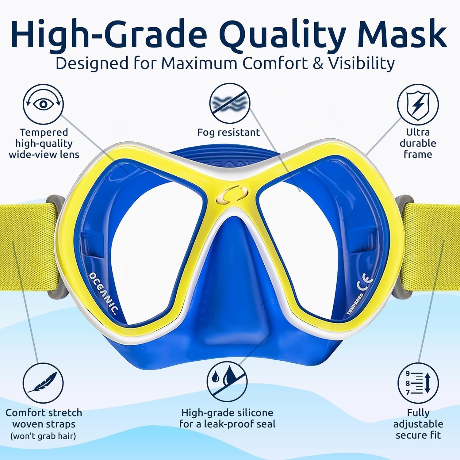Oceanic Youth Junior Snorkeling Set Size S/M Teen JR 9-13.5 Adjustable Size