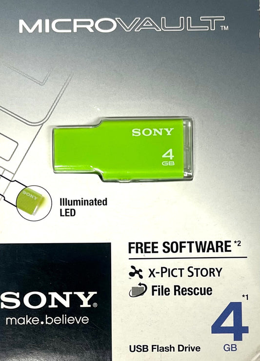 Genuine SONY 4 GB USB 2.0 Micro Vault Tiny USB Flash Drive KEY 4G Green