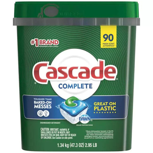 Cascade Complete Dishwashing 90 Tablet w/ DAWN Grease Fighting Power Dishwasher