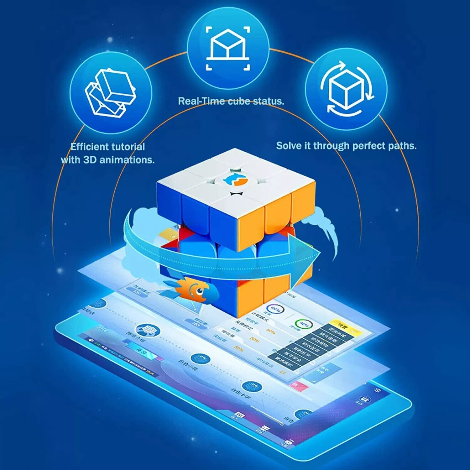 GAN Monster Go 3x3 Smart Speed Cube GanCube Honeycomb with Collector Storage Box