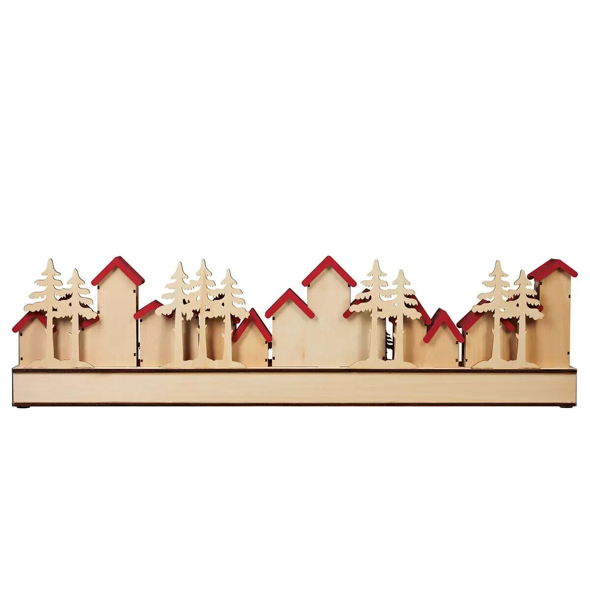 Wooden LED Light Decor Christmas Advent Calendar Village House Countdown