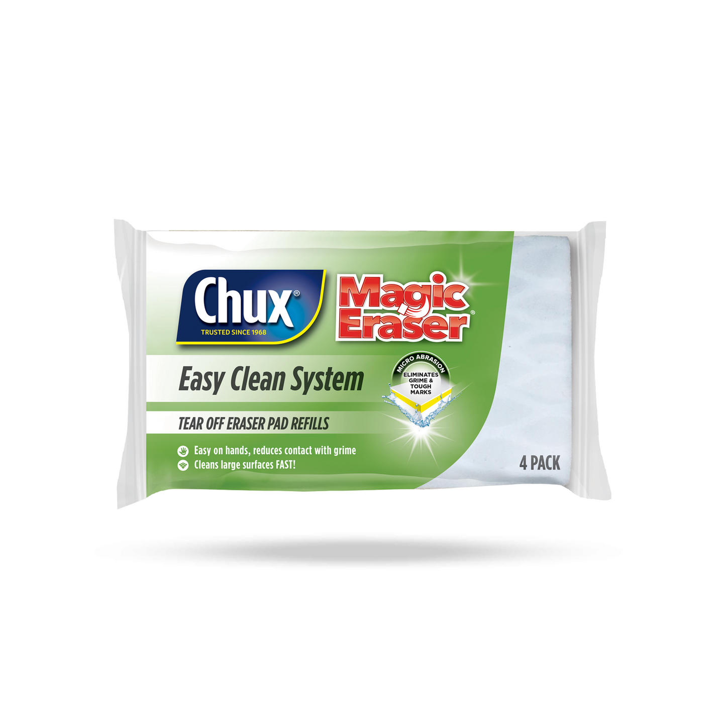 Chux Magic Eraser Kit 2 Handle + 10 Pad Easy Spot Sponge Kitchen Cleaner