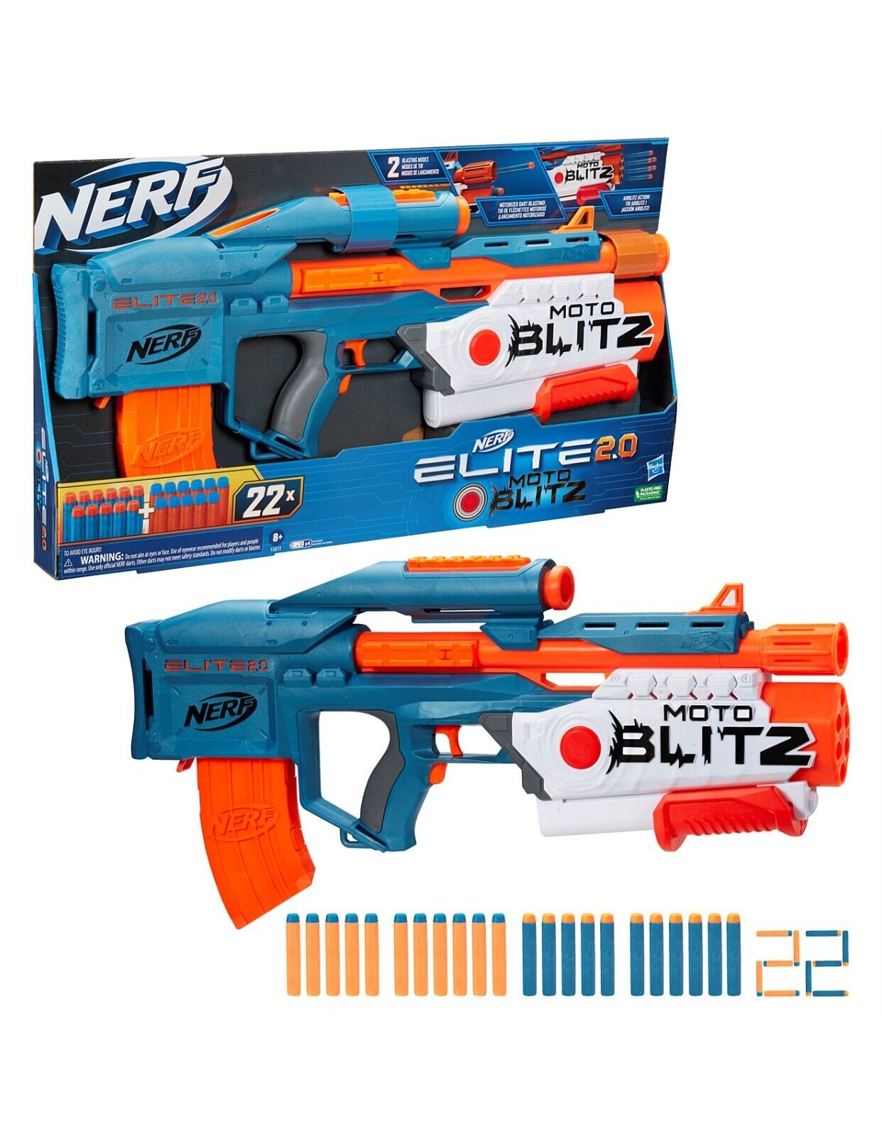 Nerf Elite - 2.0 Motoblitz CS-10 Blaster Ages 8+ Brand New with 22 Bullet