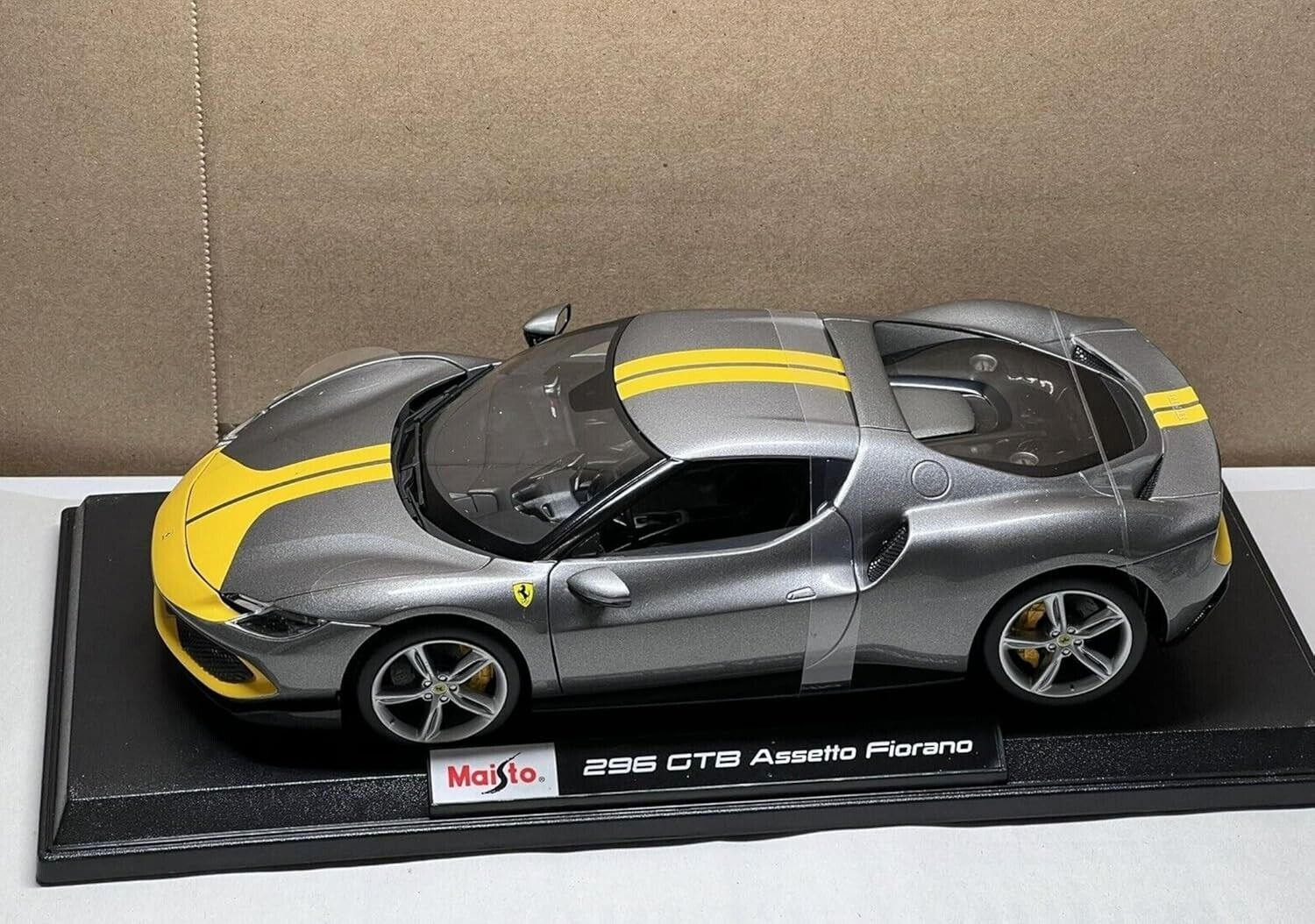 Ferrari 296 GTB Assetto Fiorano Grey 1:18 Scale Diecast Toy Model Car by Maisto