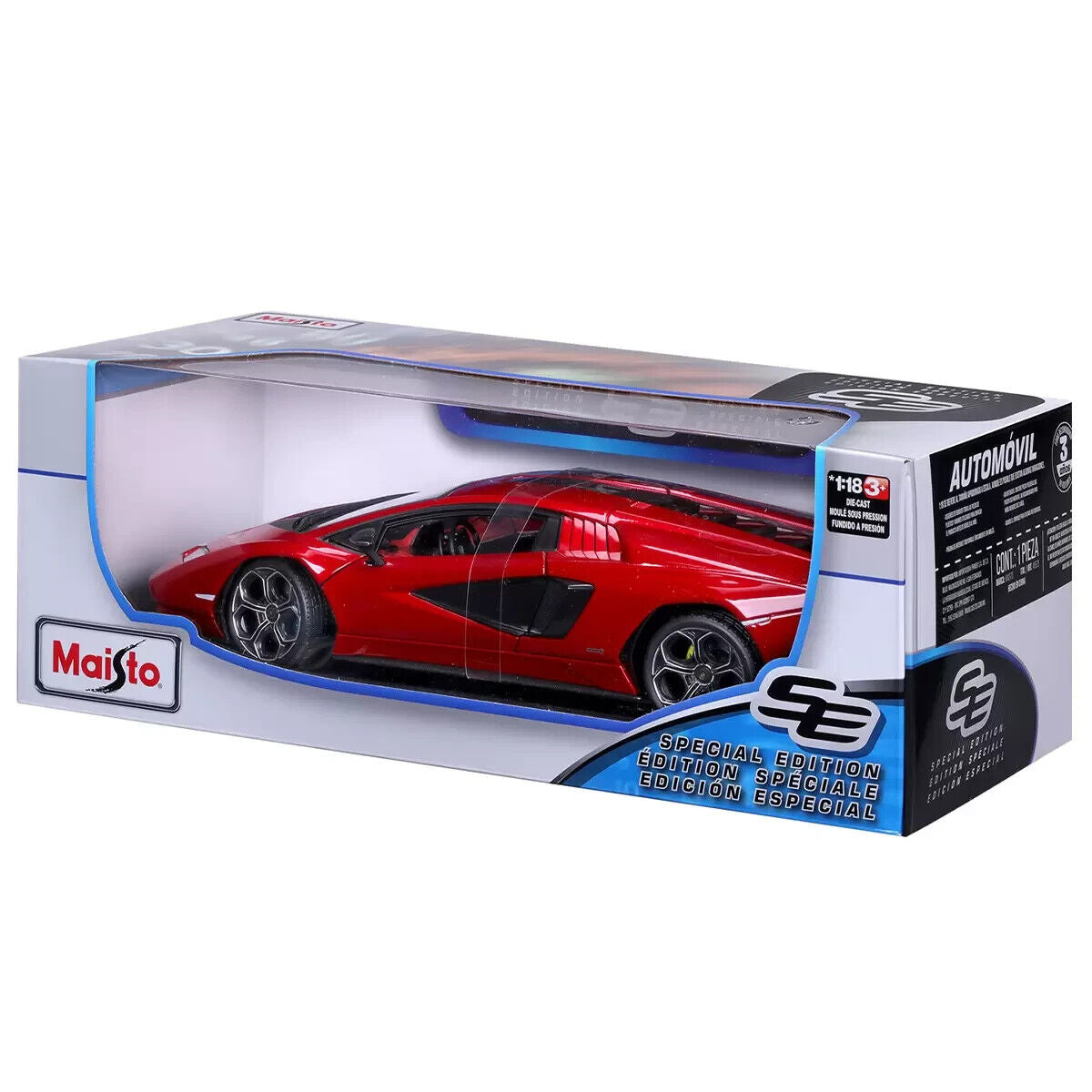 Maisto 1/18 2021 Lamborghini Countach LPI 800-4 Red 1:18 Diecast Car Toy