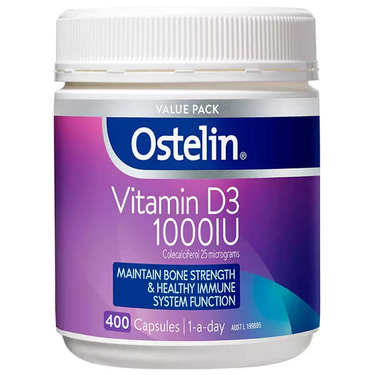 Brand Ostelin Vitamin D3 1000IU Maintain Muscle & Bone Strength 400 Capsules