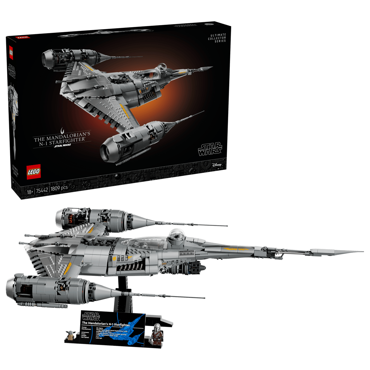 LEGO Star Wars 75442 UCS Mandalorian’s N-1 Starfighter New Grogu Movie