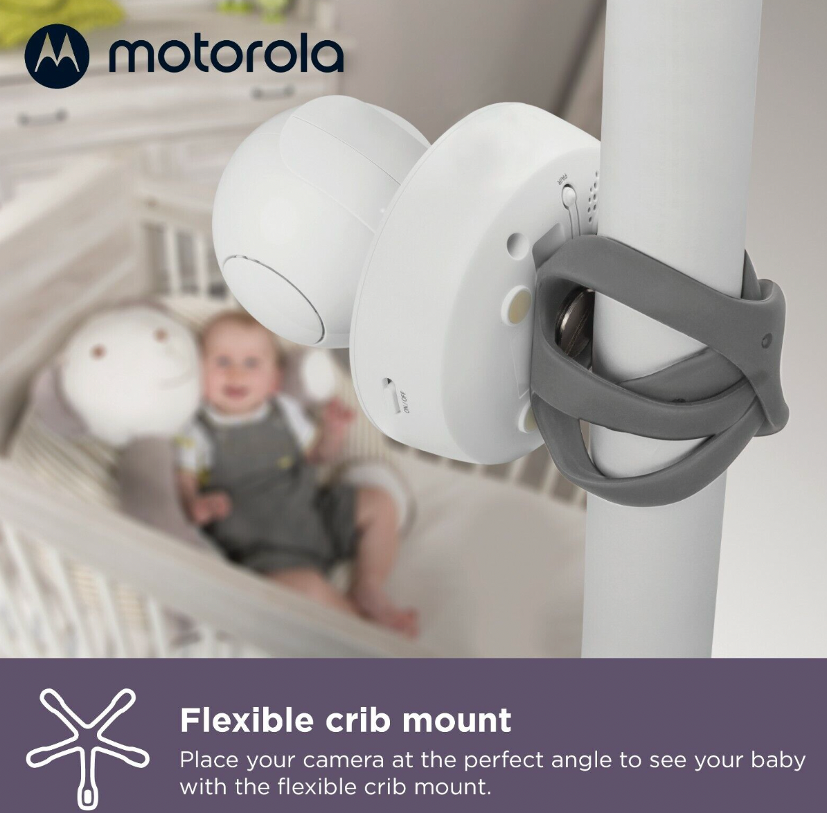Motorola VM855 Connect 5 inch Portable Wi-Fi Video Baby Monitor with Crib Mount