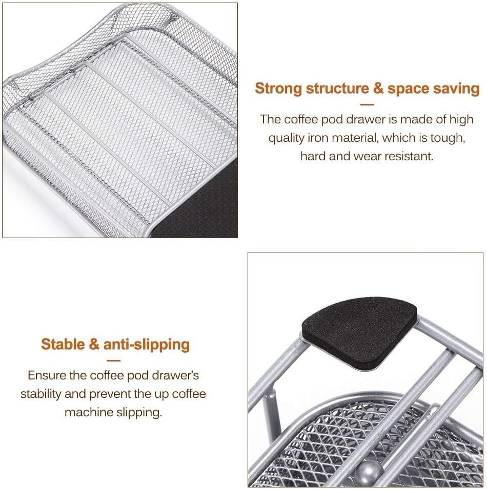 SCENIUM Coffee Pod Capsule Holder Drawer Stand Dispenser Storage Rack 40 Pods