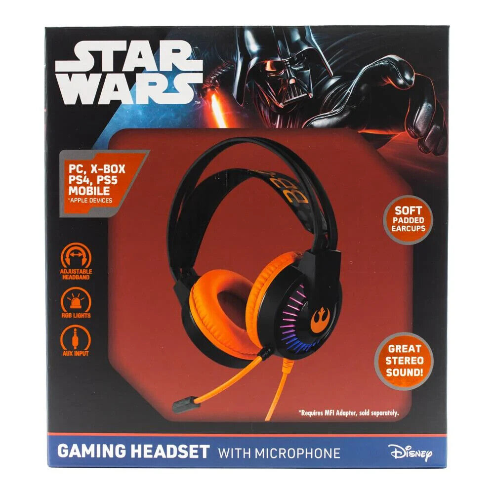 Star Wars Gaming Headset Microphone RGB Light for PS5 PS4 Xbox PC Mobile 3.5mm