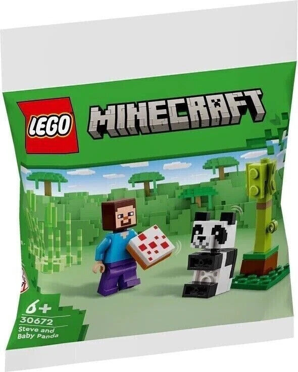 LEGO Minecraft STEVE and BABY PANDA 30672 PolyBag SEALED RARE EXCLUSIVE NEW