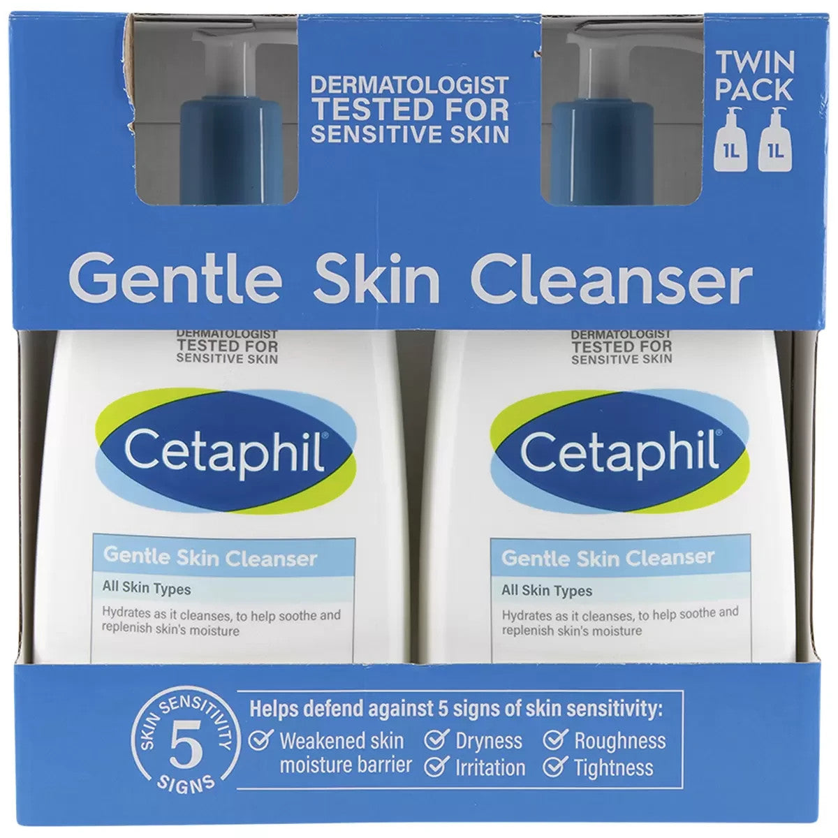 Cetaphil Gentle Skin Cleanser 2 x 1L For All Skin Types
