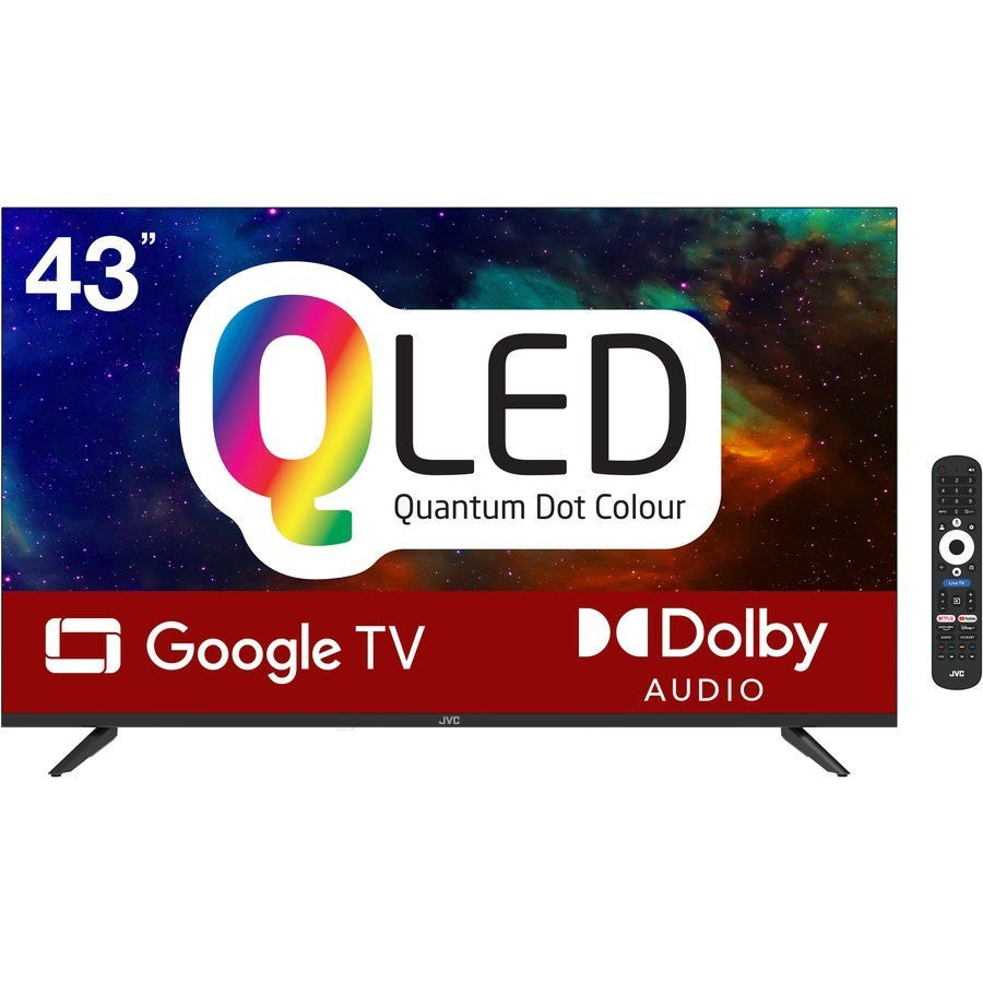 JVC 43" 1080P FHD Full HD Edgeless QLED Google Smart TV Disney Plus Netflix