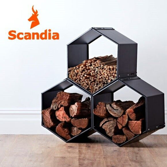Scandia Designer Hexagonal Beehive 400 Firewood Storage Kindling Logs Holder