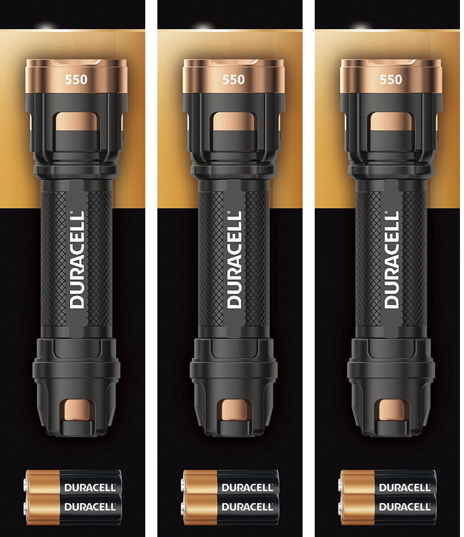 1 to 3-Pack Duracell Ultra 550 Lumens Aluminum LED Flashlight Batteries included