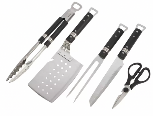 5 Pcs Cuisinart Chef's Classic Grill Tool Set BBQ Cooking
