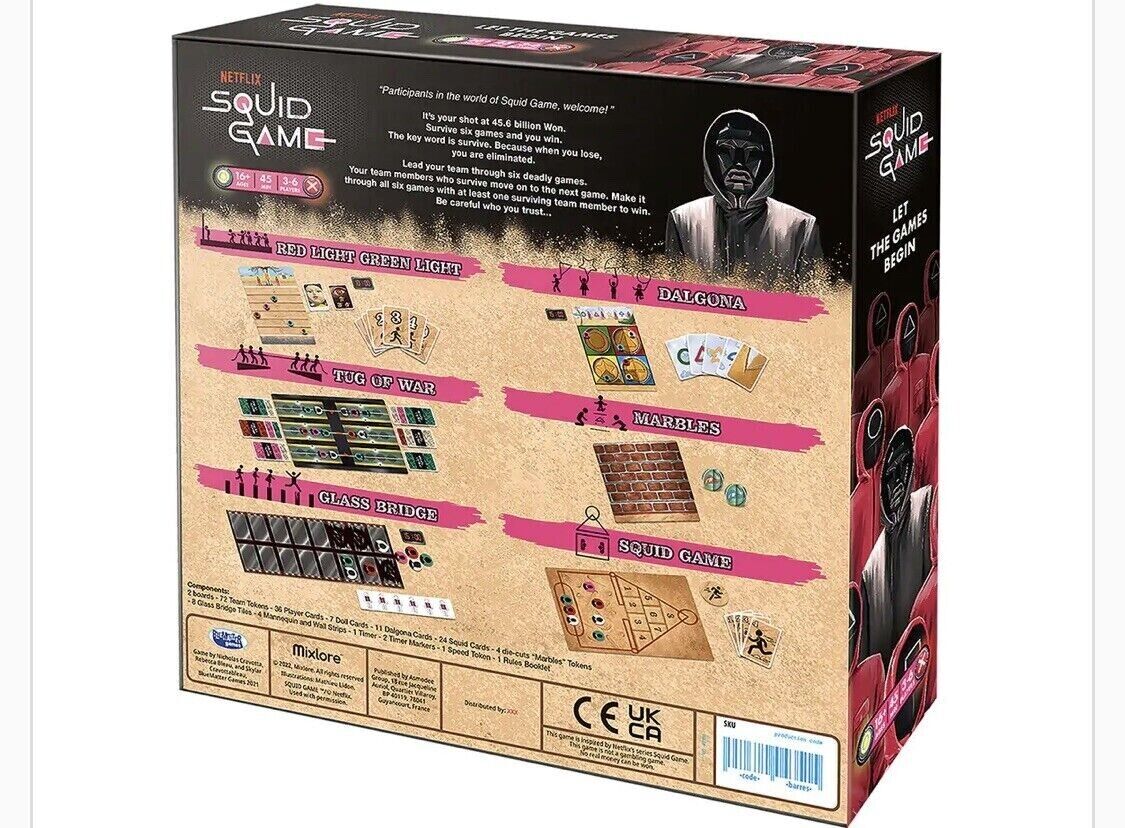 Original Netflix Squid Game Board Game Brand New 3-6 Players Red Light Dalgona