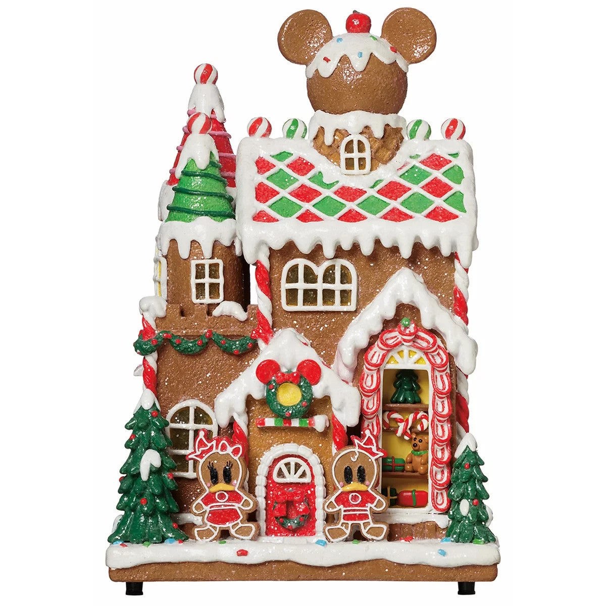 Disney Gingerbread Christmas Village 13 Piece with Lights & Music Tabletop Decor