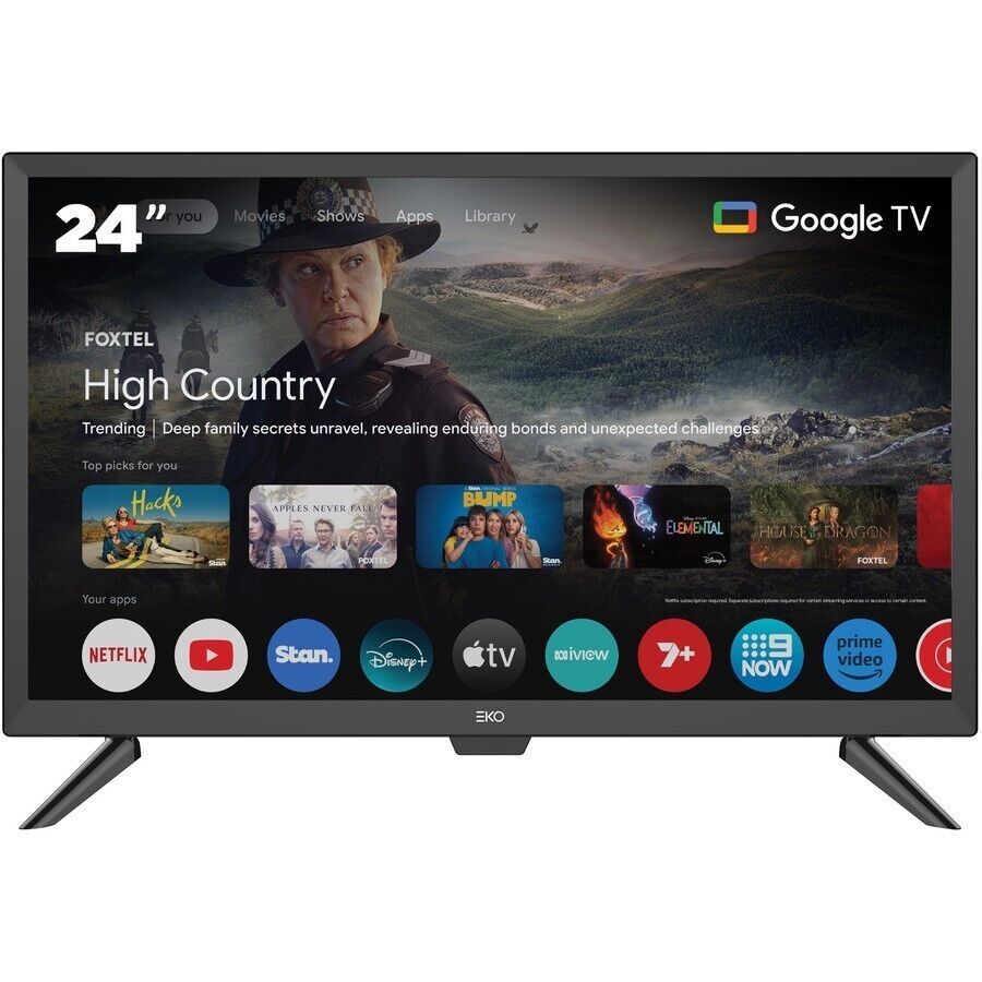 24" HD Google Smart TV Netflix YouTube 12V Travel Adaptor for Car Caravans