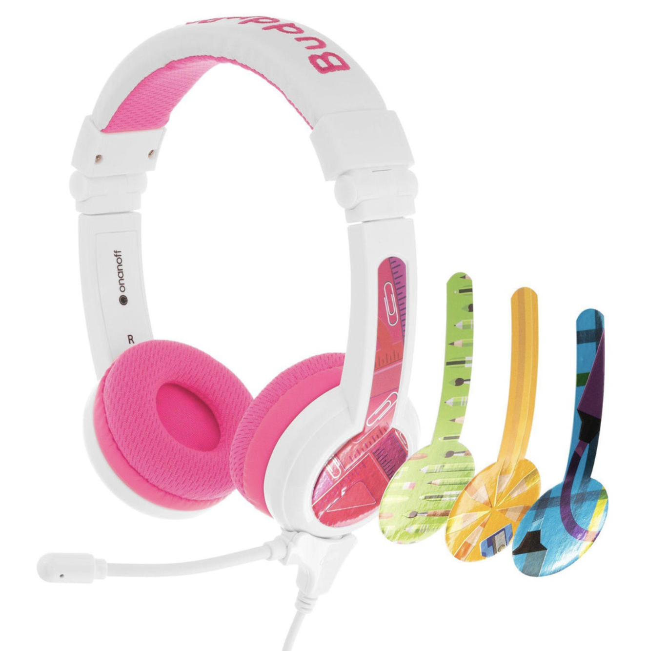 Buddyphones School Plus Home Learning Safe Audio Headphones w/ Beam Mic Headset