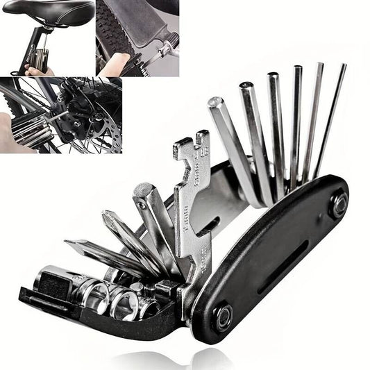Mini 16In1 Cycling Bike Tool Tyre Repair Kit Bicycle Pump Wrench Set Tool w/ Bag