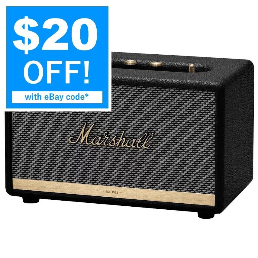 Marshall Acton II Bluetooth Wireless Speaker (Black) - Model Number 1001900