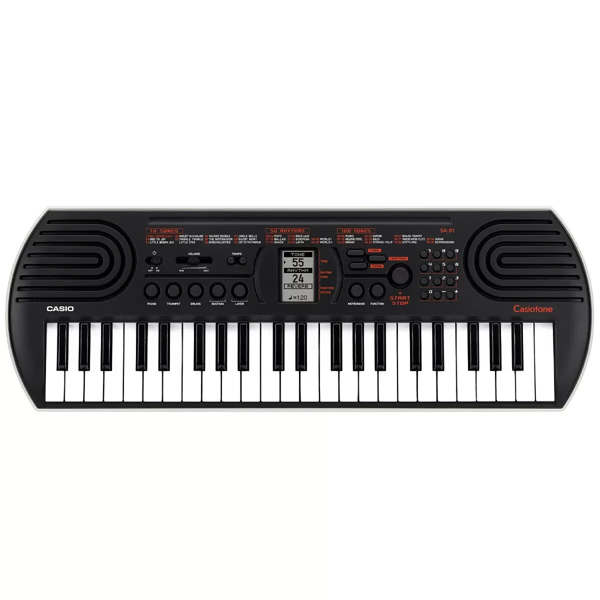 Casio Casiotone SA81 44-Key Musical Portable Mini Electric Keyboard Black