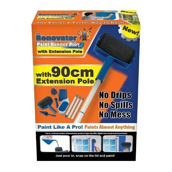 Genuine The Renovator Paint Runner Pro -NEW- AS SEEN ON TV + 90cm Extension Pole
