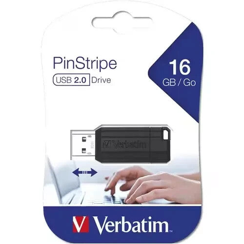 Verbatim 16 GB 2.0 PinStripe USB Flash Drive Storage PinStripe