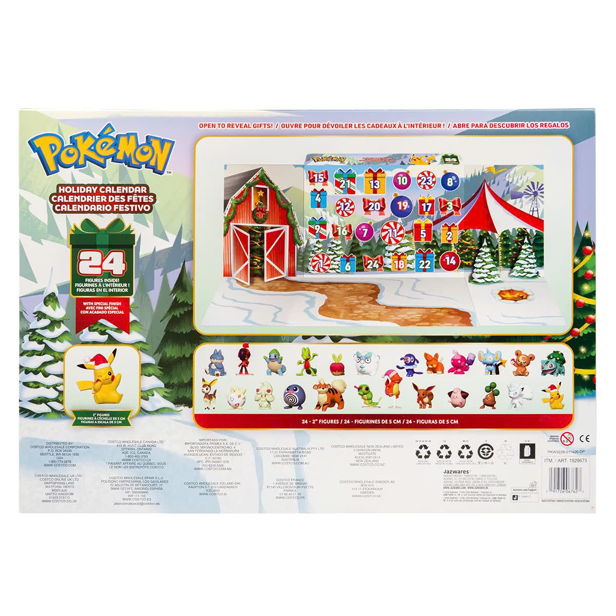 Pokemon 24 Day Advent Calendar Christmas Countdown Battle Figures Holiday Toy