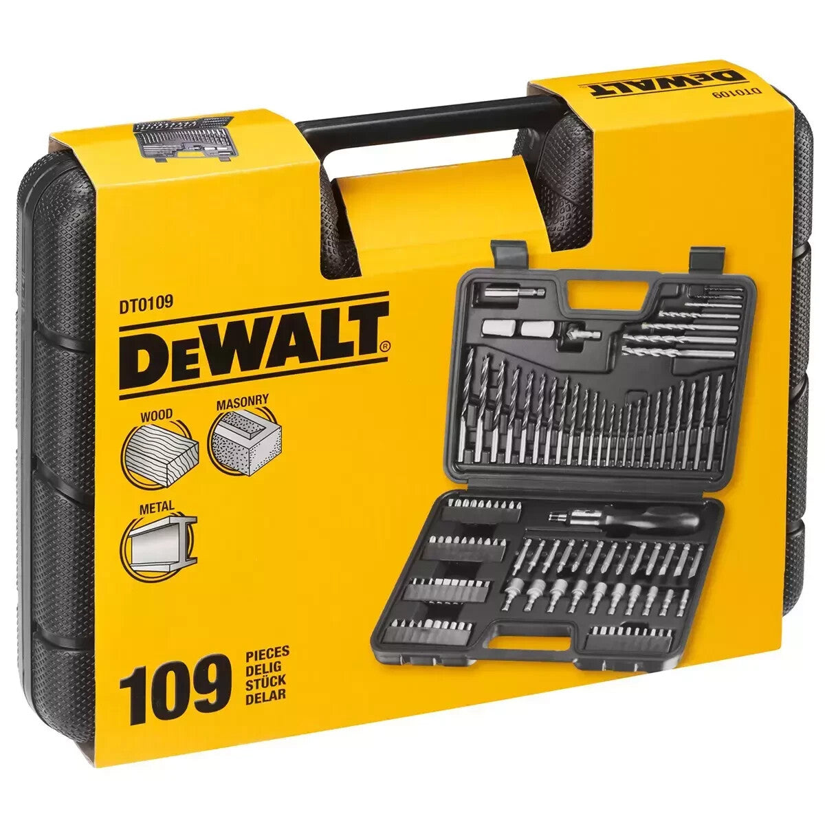 DeWALT 109 Piece Mixed Accessory Set Heavy Duty High Quality Reusable Carry Case