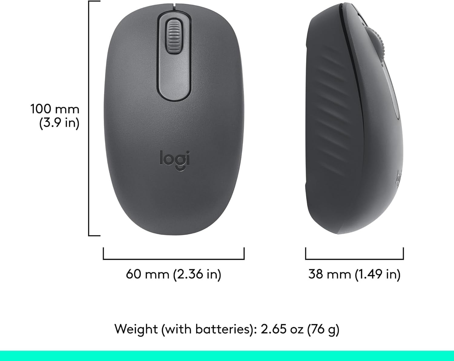 Logitech M196 Bluetooth Wireless Mouse - Graphite