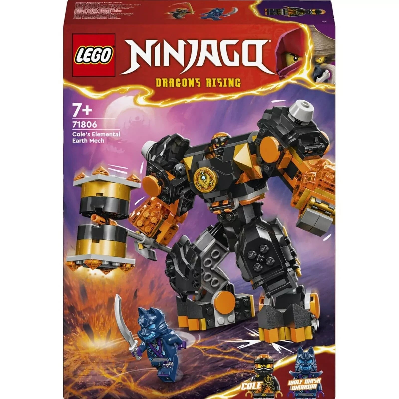 LEGO NINJAGO 71806 Cole's Elemental Earth Mech Brand New Sealed Free Postage