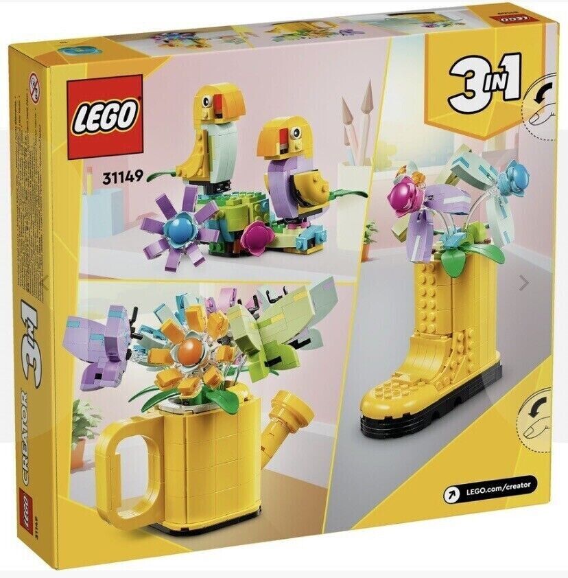 Lego 31149 Flowers in Watering Can Gumboot Birds Butterflies Creator 3 in 1