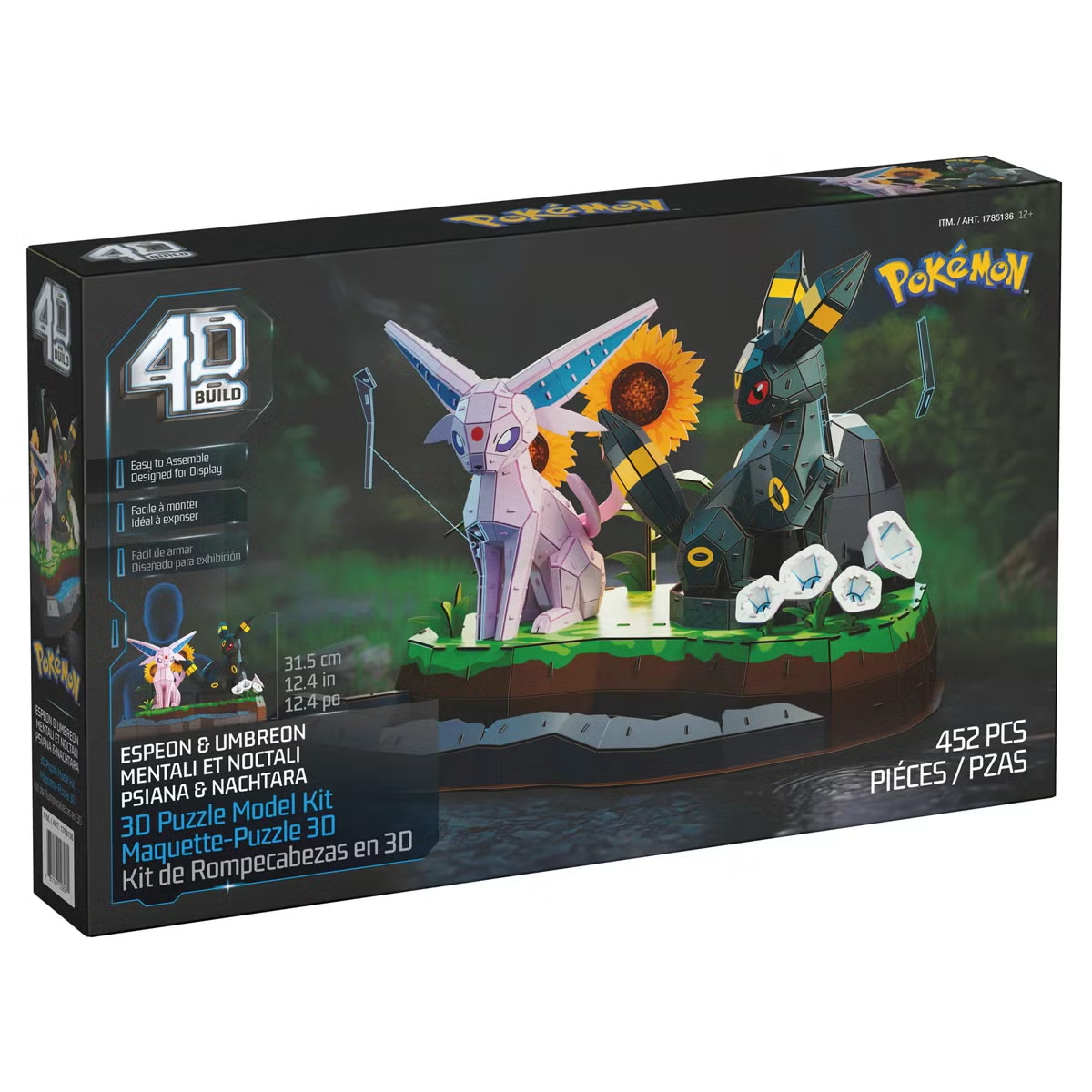 4D Build Pokémon Espeon & Umbreon 3D Puzzle Model Kit 452 Pieces 6076736