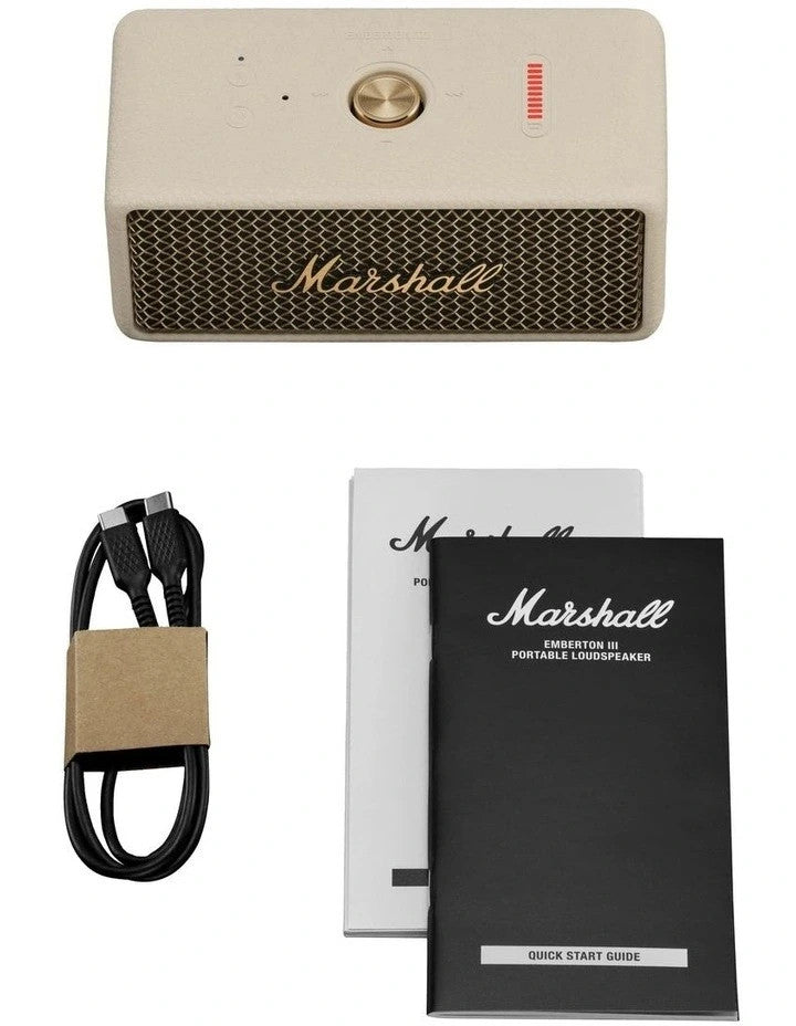 Genuine Marshall Emberton 3 Wireless Bluetooth Portable Speaker (cream) AU Stock
