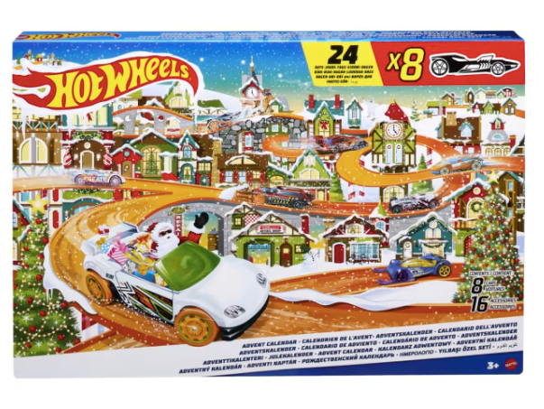 Hot Wheels Advent Calendar - 8 hot wheels cars 16 winter themed accessories